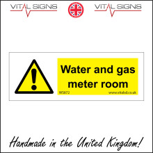 (150 x 50mm - 6 x 2, Sticker / Sav - White Background) WATER AND GAS METER ROOM SIGN WS872 SAFETY STICKER RIGID INDOOR OUTDOOR
