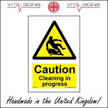 (150 x 200mm - 6 x 8, Magnetic - Vehicle Grade) CAUTION CLEANING IN PROGRESS SIGN WS473 SAFETY STICKER RIGID INDOOR OUTDOOR