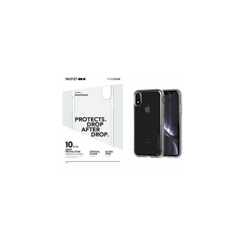 Tech21 Bulletshield Pure Protective Case Cover For Iphone Xr (6.1") Clear 5056234712511
