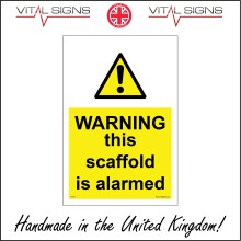 (300 x 200mm - 12 x 8, 3mm Standard Foamex Foamboard) WARNING THIS SCAFFOLD IS ALARMED SIGN WS647 SAFETY STICKER RIGID INDOOR OUTDOOR