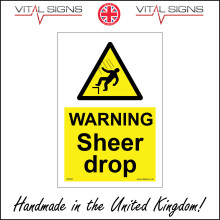(200 x 300mm - 8 x 12, 5mm Heavy Duty Foamex Foamboard) WARNING SHEER DROP SIGN WS821 SAFETY STICKER RIGID INDOOR OUTDOOR