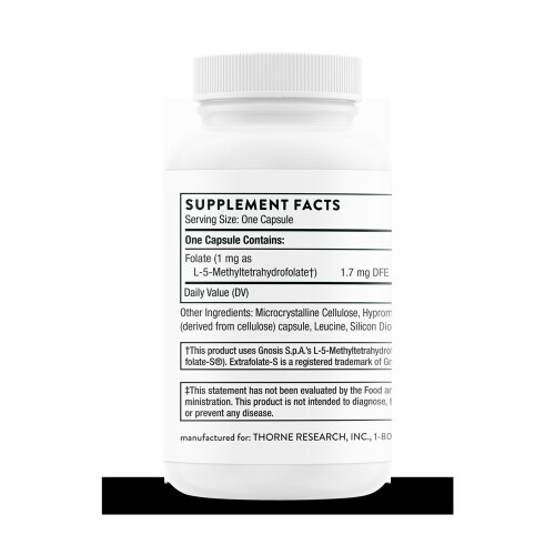 Thorne, 5-MTHF, 1 mg, 60 Tabletek 1
