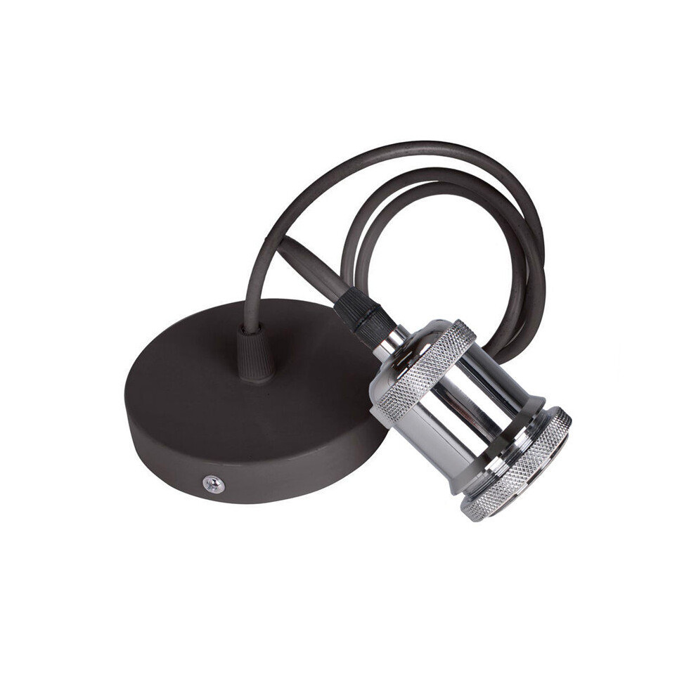 (Silver) Vintage Ceiling Pendant Light Modern E27 Lamp Holder Suspension Pendant Lamp-image-OPC-P5XFBDJ-NEW