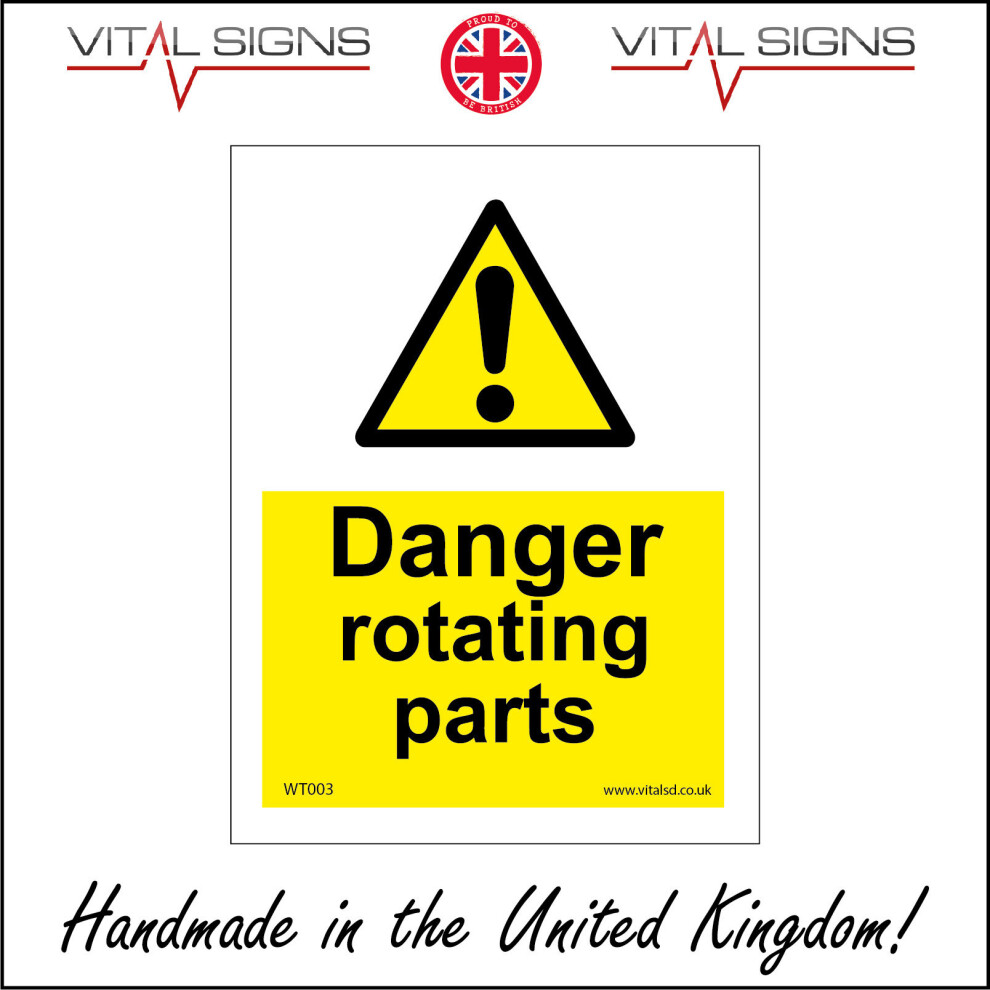 WT003 Danger Rotating Parts Sign moving safety warning spinning trap fingers-image-OPC-P5XFCM7-NEW