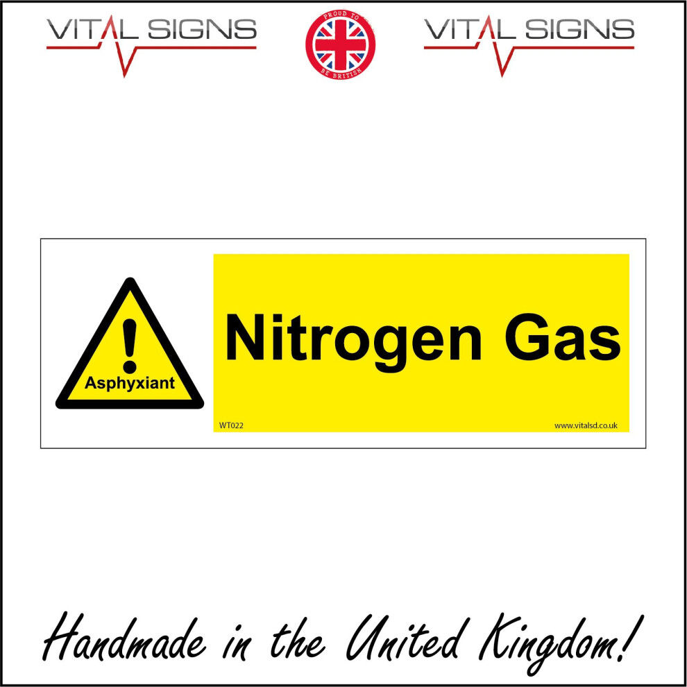 WT022 Nitrogen Gas Asphyxiant Sign exclamation mark warning caution danger-image-OPC-P5XFDNC-NEW
