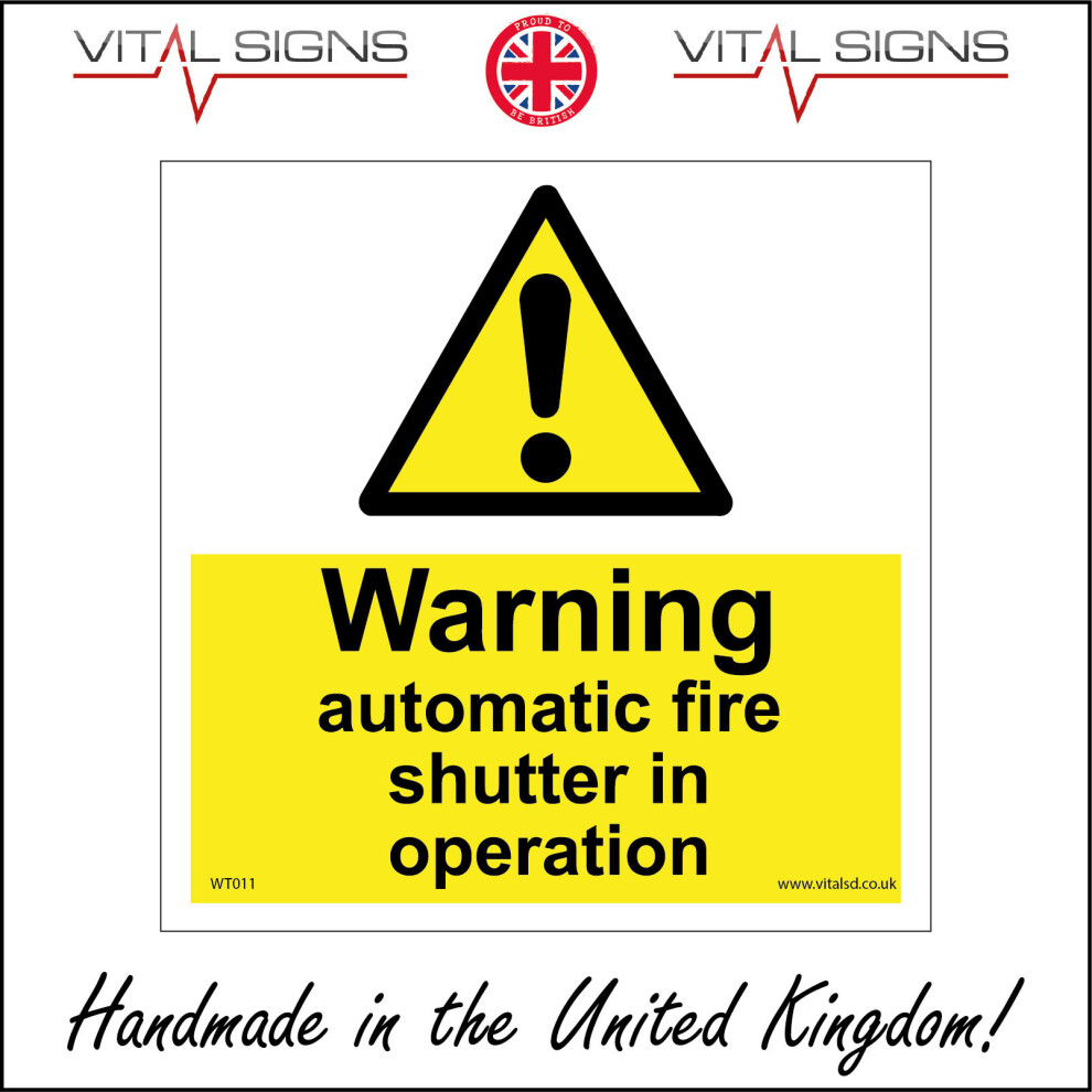 WT011 Warning Automatic Fire Shutter In Operation Sign keep clear do no block-image-OPC-P5XFDK7-NEW