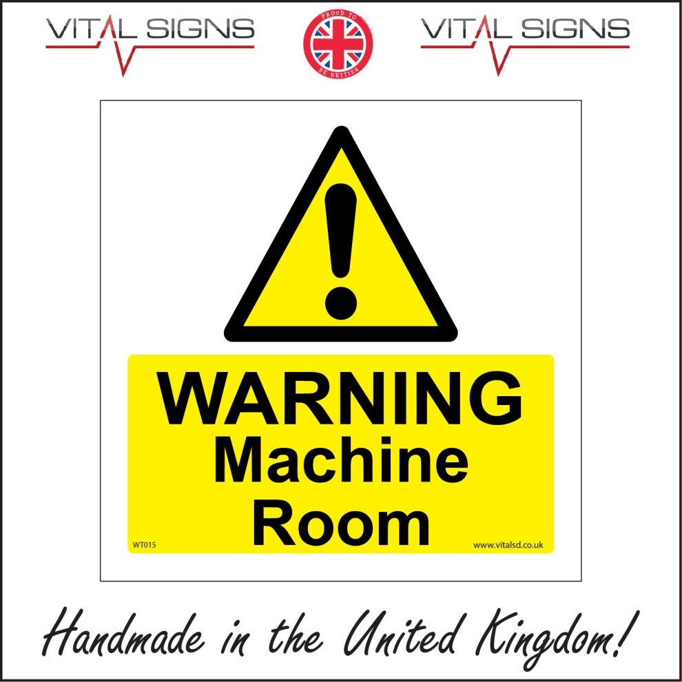WT015 Warning Machine Room Sign no unauthorised access no entry restricted-image-OPC-P5XFDYR-NEW