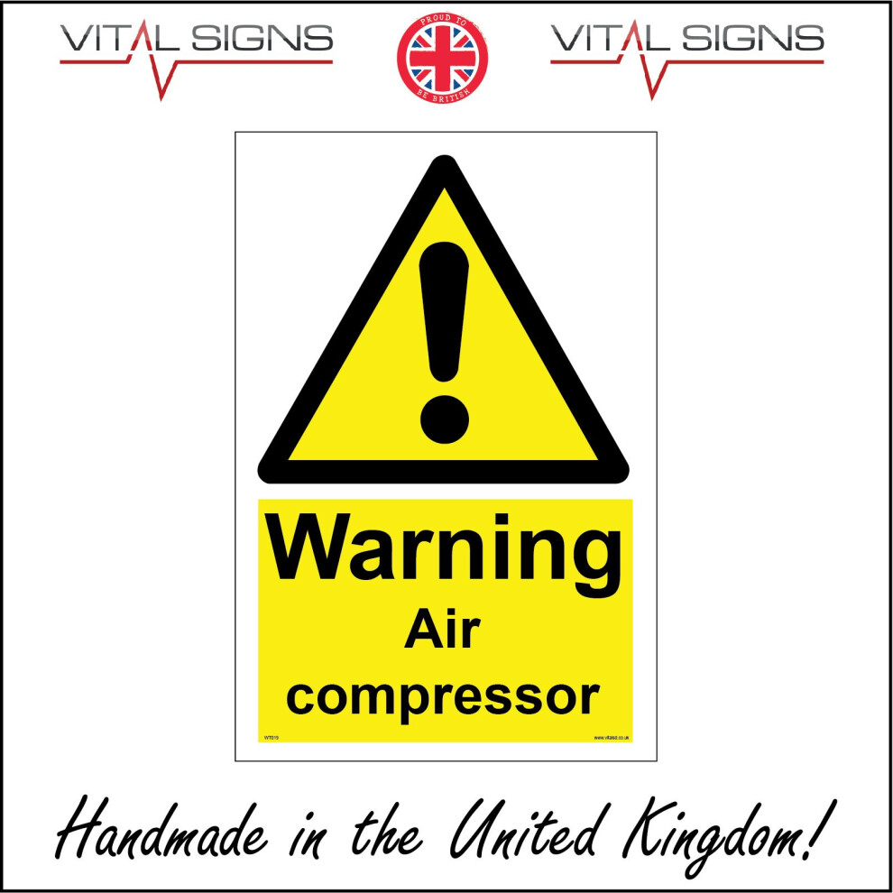 WT019 Warning Air Compressor Sign caution risk danger to health use with care-image-OPC-P5XFDWM-NEW