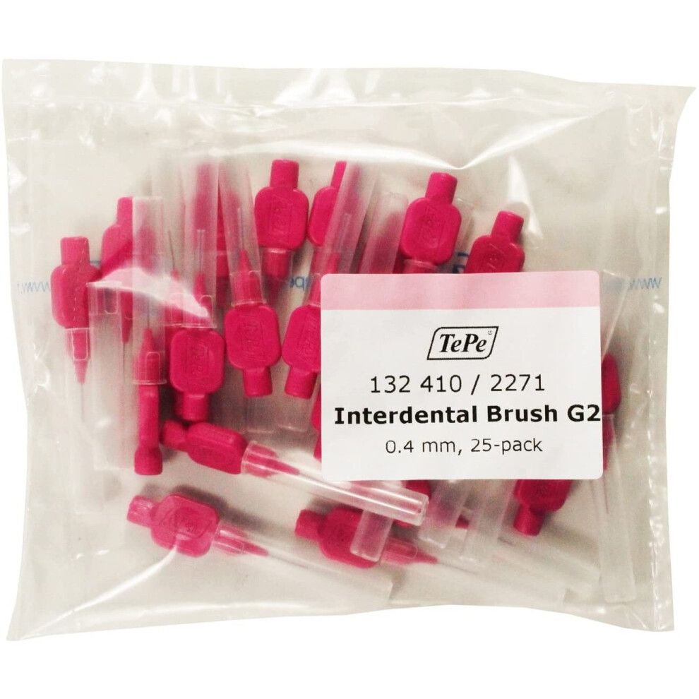 Tepe Interdental Brush Regular Pink - 0.40Mm XXXX-Fine - Pack Of 25