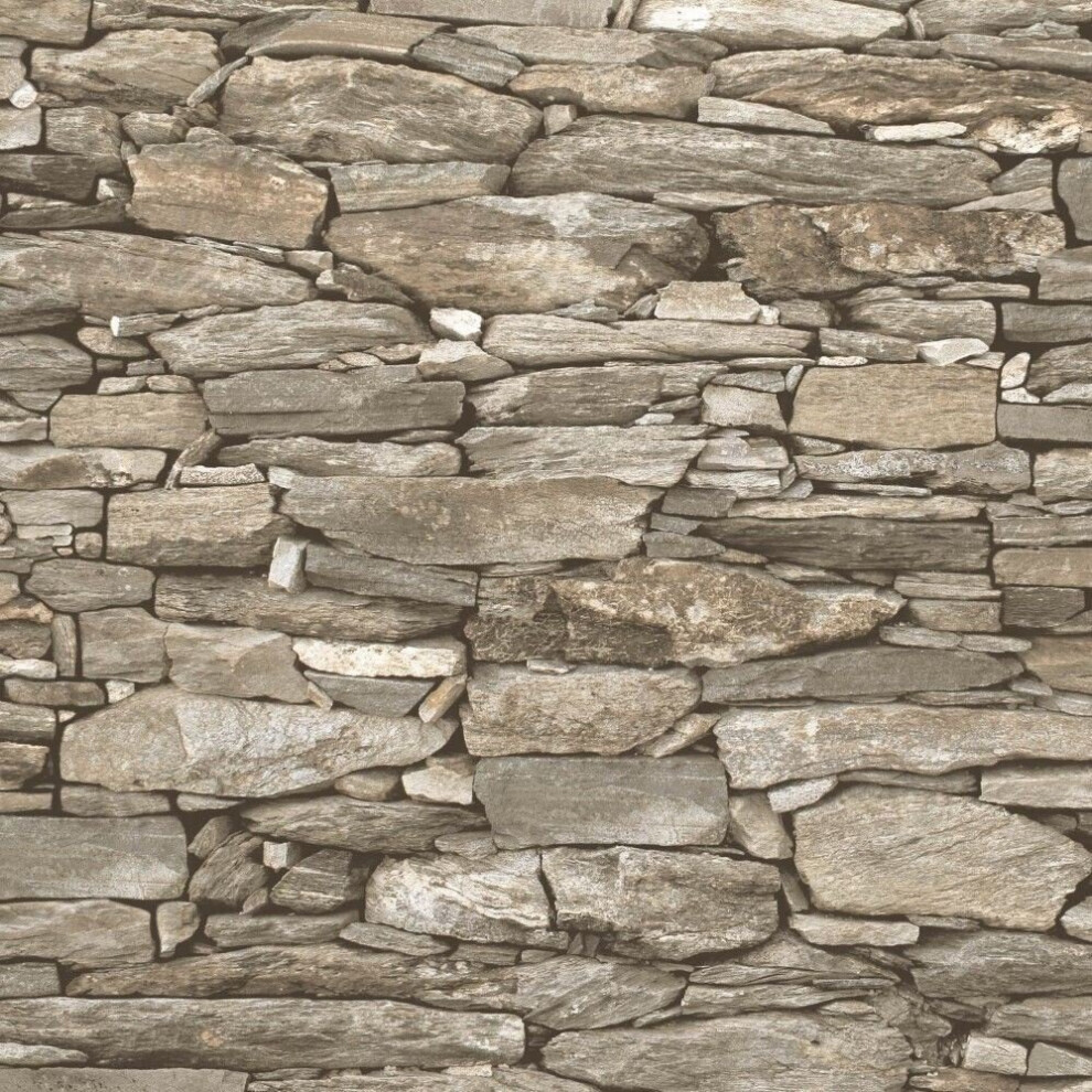 Debona Brick Effect Wallpaper Slate Stone Rustic Weathered Realistic 3D Size 3