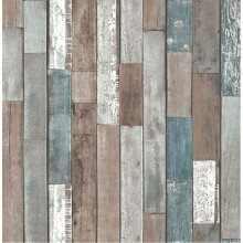 Blue Wood Reclaim Wallpaper Wooden Natural Rustic Planks Heavyweight Fine Decor