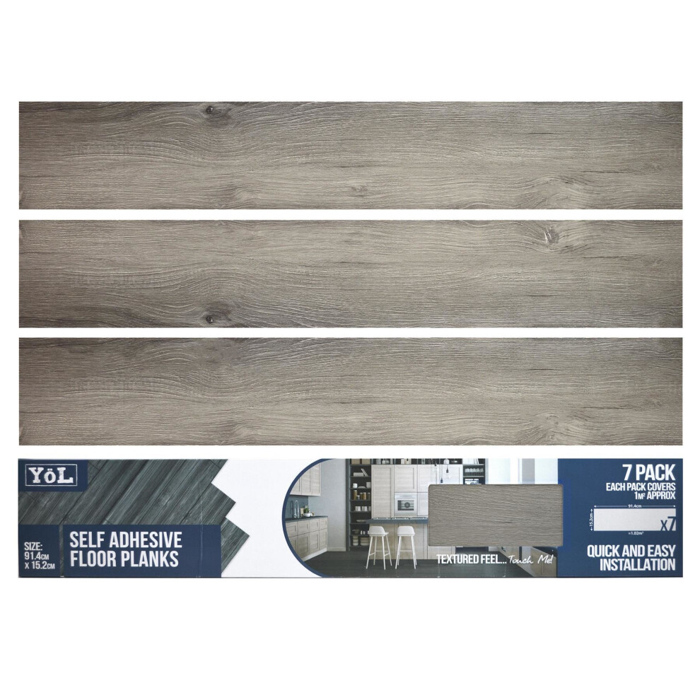 Floor Planks Tiles Self Adhesive Dark Grey Wood Vinyl Flooring Kitchen Bathroom