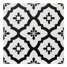 FloorPops Comet Pack of 10 Peel & Stick Vinyl Floor Tiles Black White Pattern
