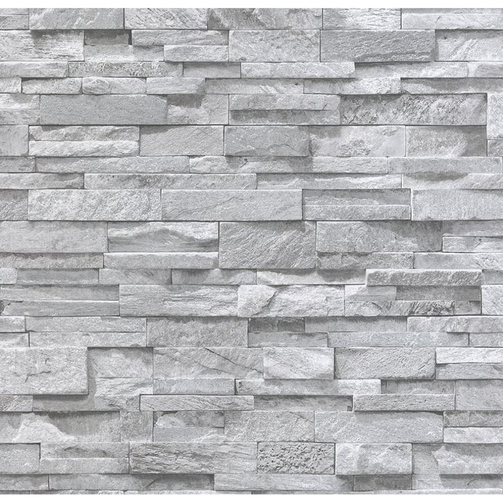 3D Grey Granite Slate Stone Wallpaper Sandstone Brick Effect Rustic Textured 4000278522224