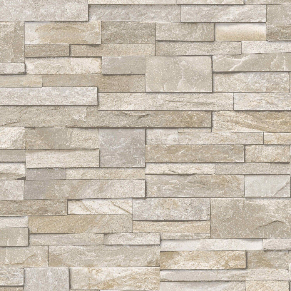 3D Slate Stone Brick Effect Wallpaper Washable Vinyl