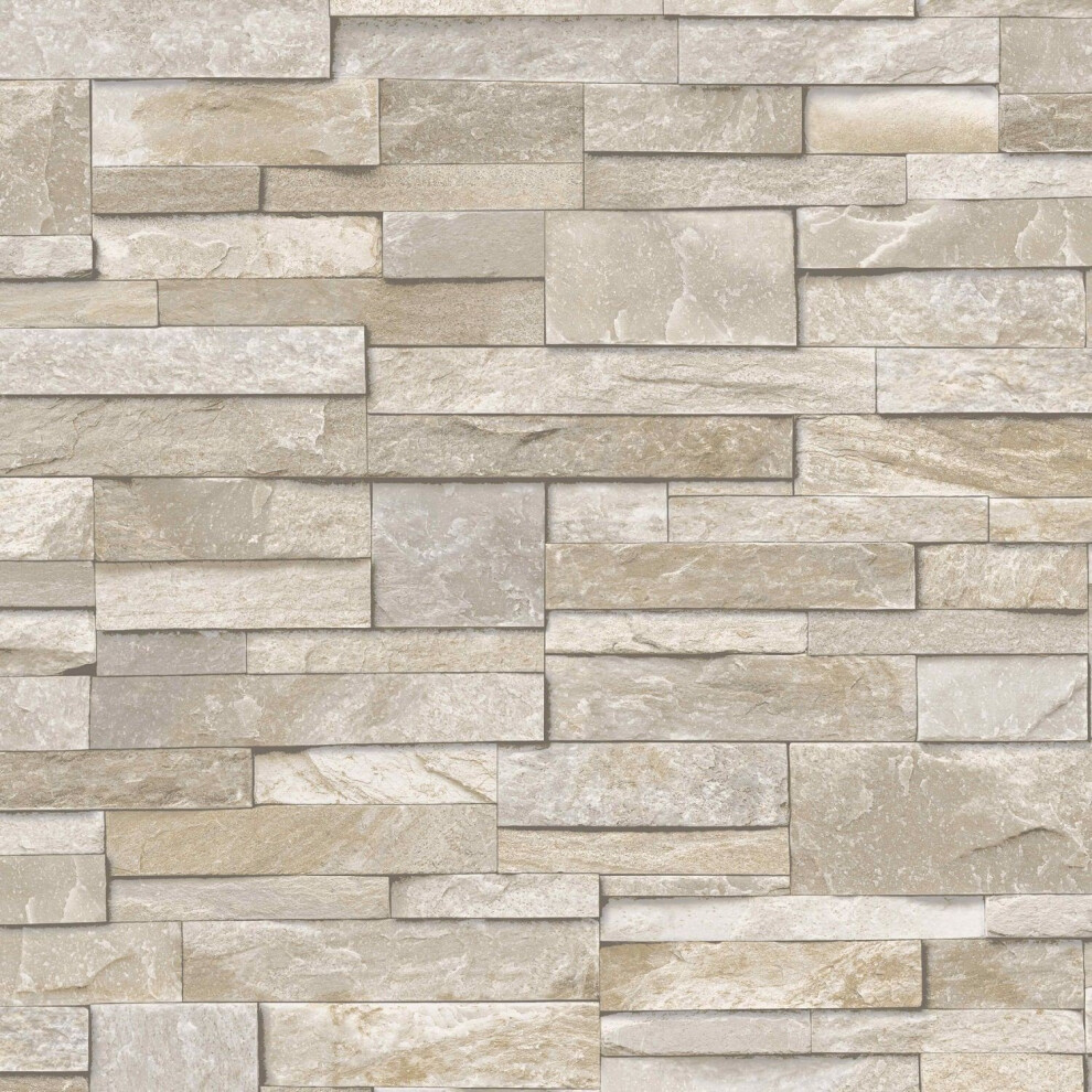 3D Slate Stone Brick Effect Wallpaper Washable Vinyl 5411012386771