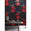 Flower Wallpaper Floral Textured Glitter Effect  Silver Black Grey Red 1