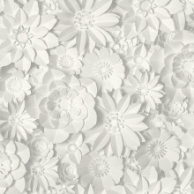 3D Effect Floral Wallpaper Flowers White Grey Washable Fine Decor Dimensions