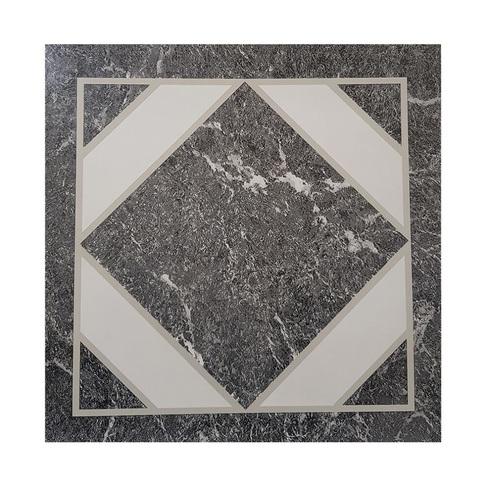 Floor Tiles Adhesive Vinyl Flooring Kitchen Bathroom Grey Black Marble Mosaic