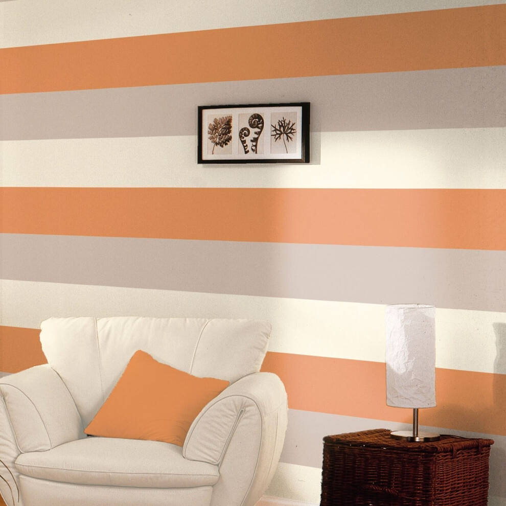 Stripe Wallpaper Orange Mocha Cream Textured Vertical Or Horizontal Direct