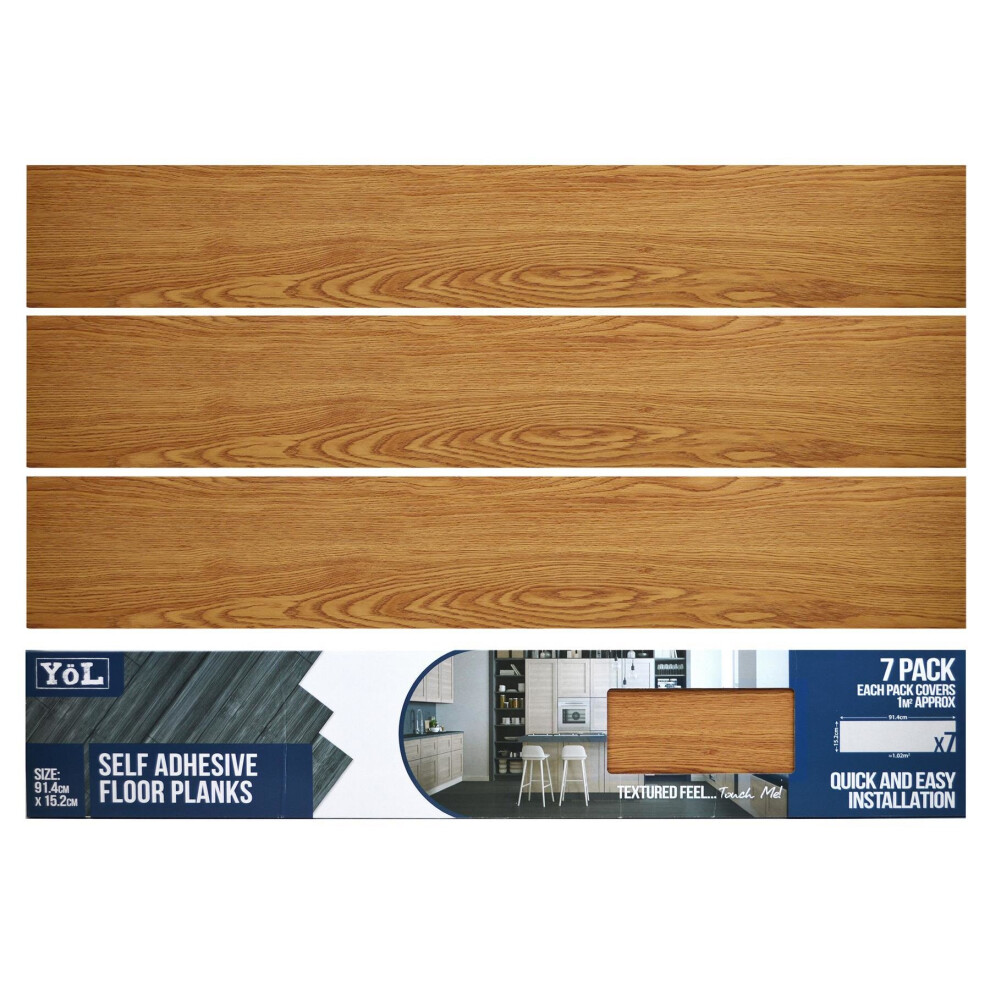Floor Planks Tiles Self Adhesive Brown Wood Vinyl Flooring Kitchen Bathroom 5015302459604