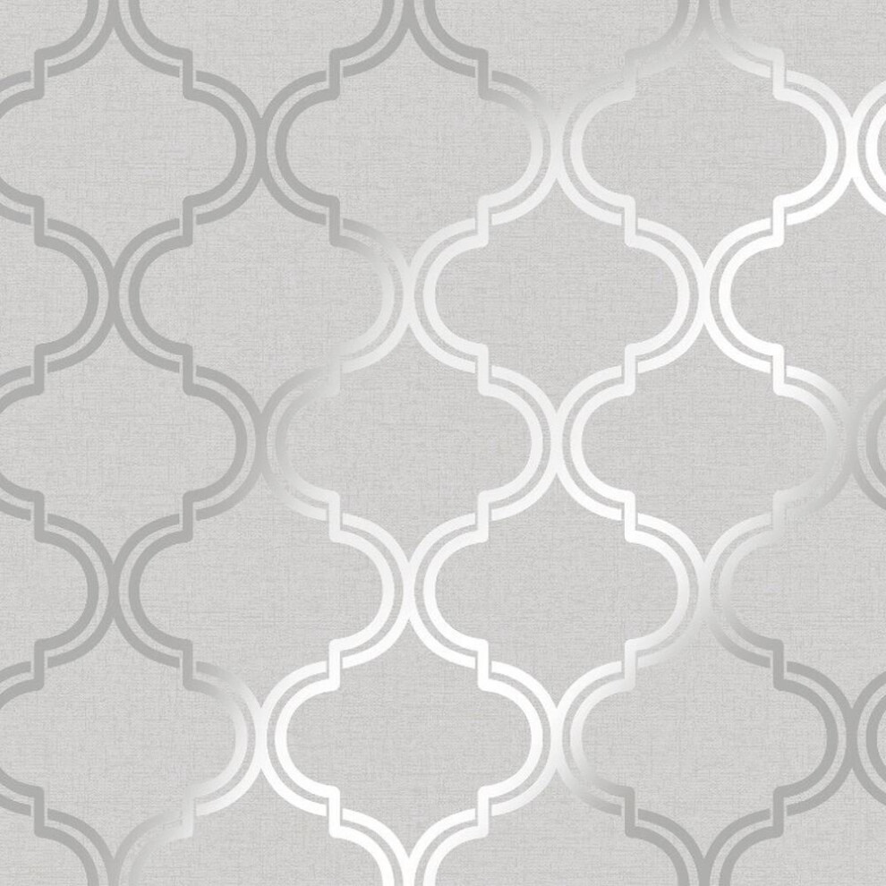 Glistening Geo Grey / Silver Wallpaper