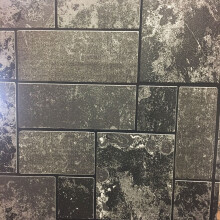 Black Glitter Brick Slate Stone Wallpaper Tile Kitchen & Bathroom Textured Vinyl