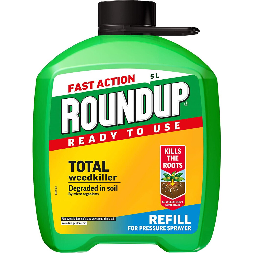 Roundup Fast Action Total Weedkiller 5l Refill Kills Weeds Roots