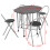 VidaXL vidaXL Folding Dining Set 5 Pieces MDF Black Table and Chair Kitchen Furniture 6