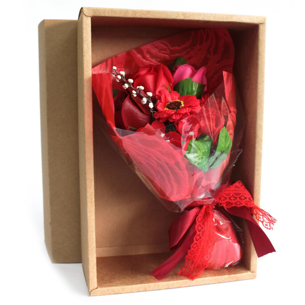 Iprema Giftware Boxed Hand Soap Flower Bouquet- Red