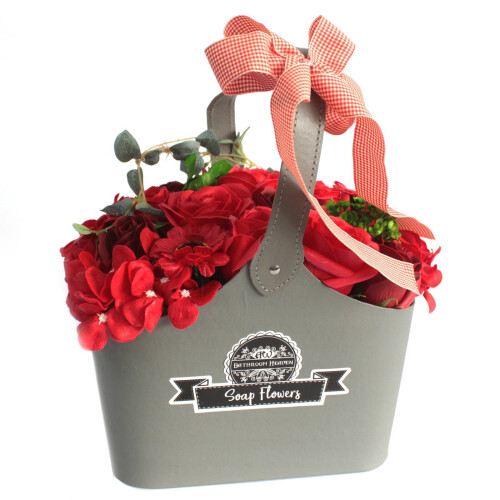 IPREMA Giftware Basket Soap Flower Bouquet - Red