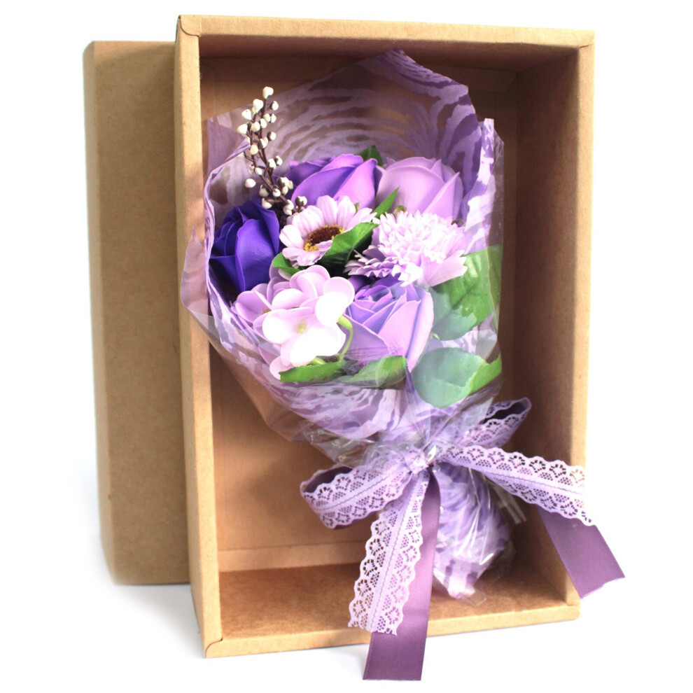 Iprema Giftware Purple Boxed Hand Soap Flower Bouquet