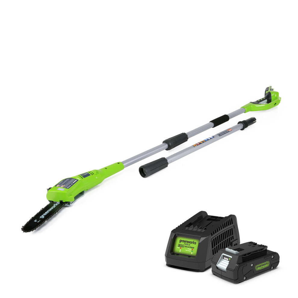 Greenworks G24PSK2 Cordless 24v Pole Saw with Battery