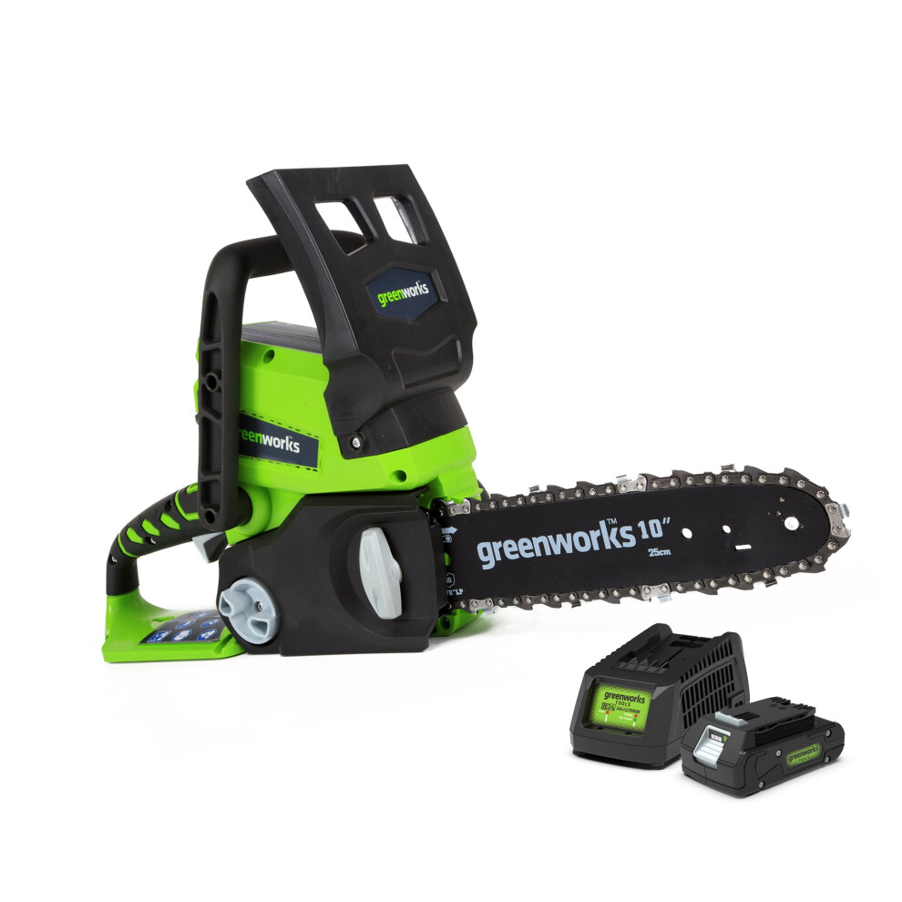 Greenworks G24CSK2 Cordless 24v Chainsaw 25cm/10in with Battery
