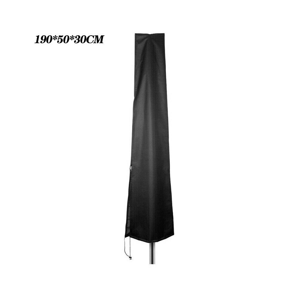 (190*50*30 CM) Large Parasol Umbrella Cover Waterproof Outdoor Garden Patio Shield Black