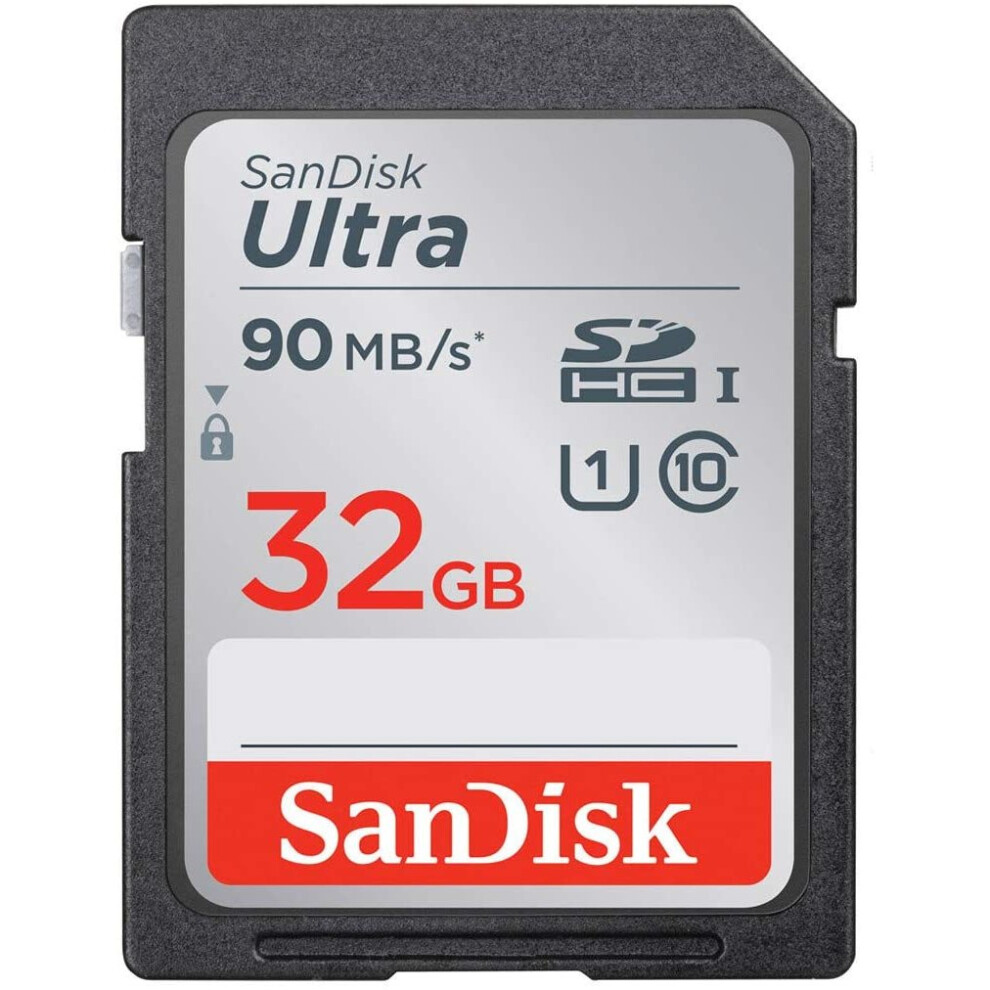 SanDisk Ultra 32 GB SDHC Memory Card up to 90MB/s, Class 10 UHS-I