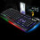 (Black) Rainbow LED Gaming Keyboard & Mouse Set Backlit Wired USB For PC PS4 Xbox One 360 2