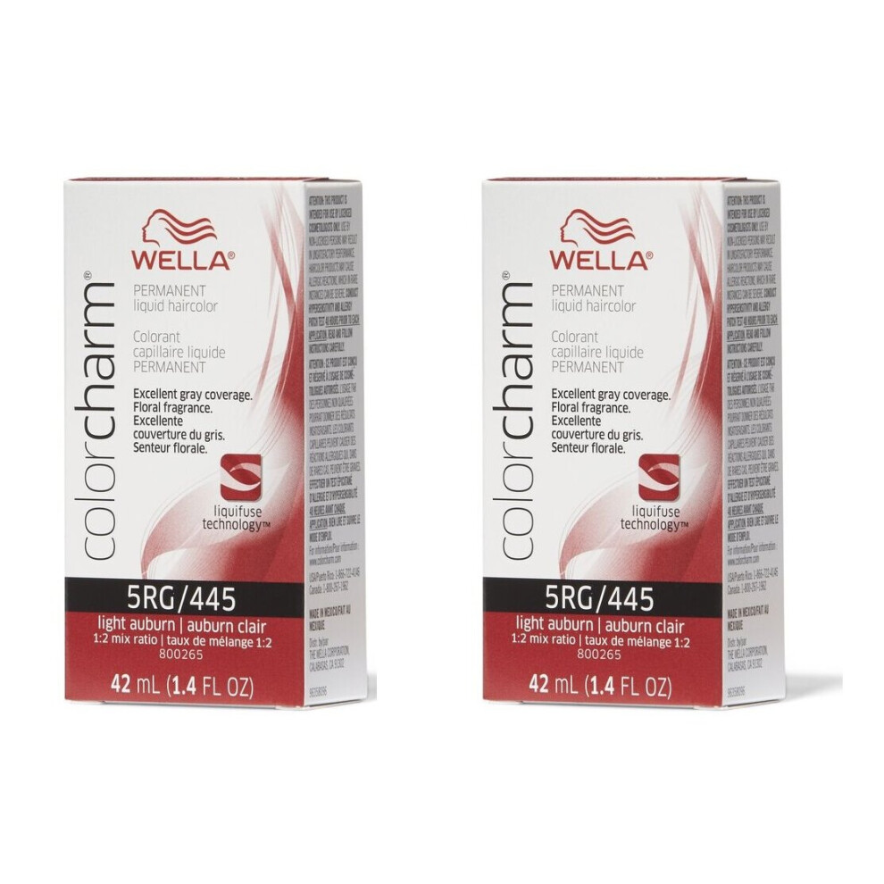 (5RG – pack of 2 ) 5RG Light Auburn Wella Color Charm Permanent Haircolor