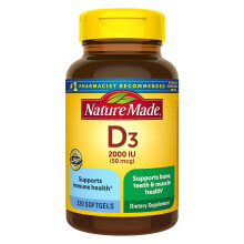 Nature Made Vitamin D3 2000 IU (50 mcg) Softgels, 320 ct