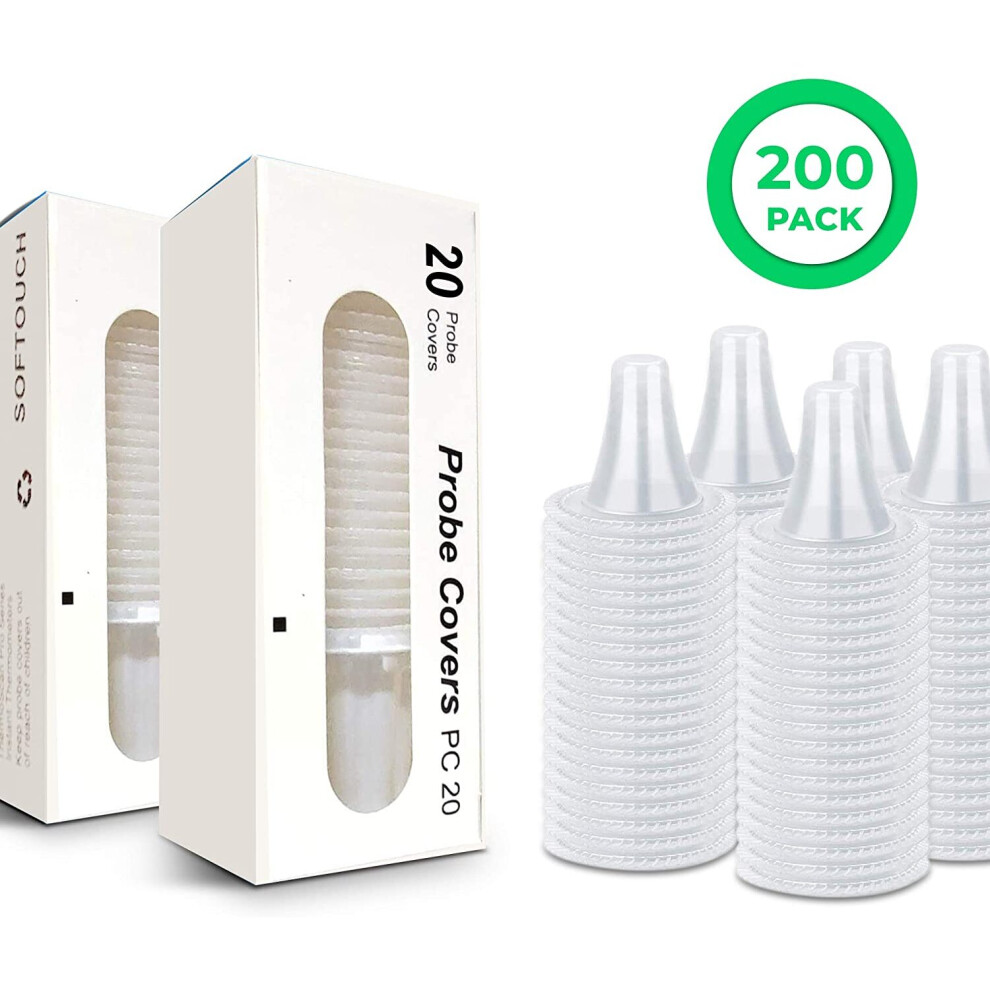 AcornSolution Ear Thermometer for Braun Probe Covers,Refill Caps, 200 Pack)