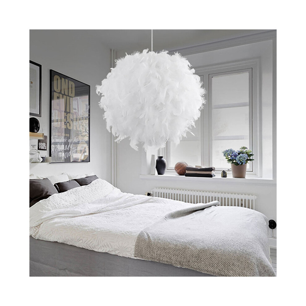 Feather Pendant Lights Modern Hanging Ceiling Lamp Shade Home Decor