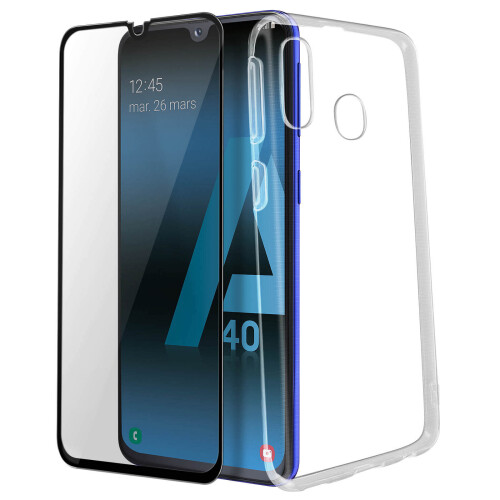 Back case + Screen Protector Tempered Glass Clear Samsung Galaxy A40 1