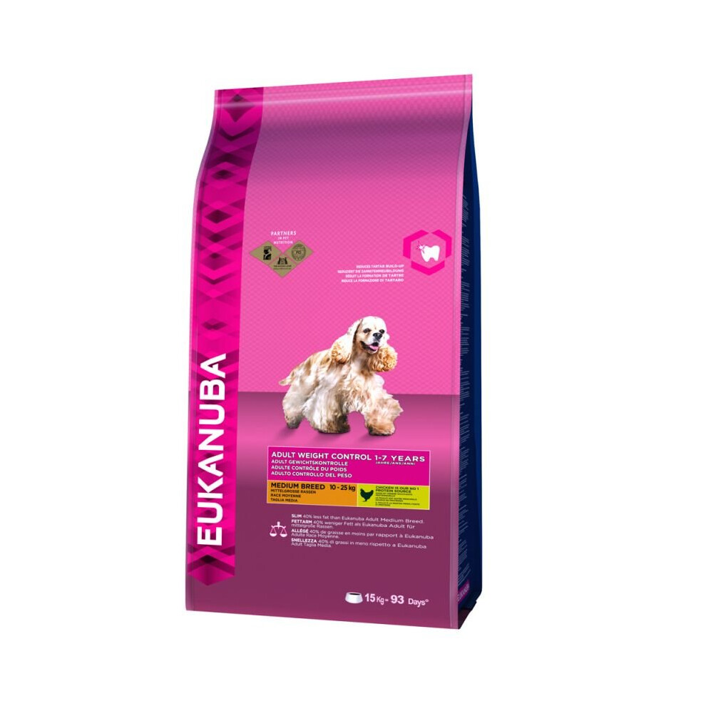 Eukanuba Medium Breed Adult Dog Food Weight Control 15kg