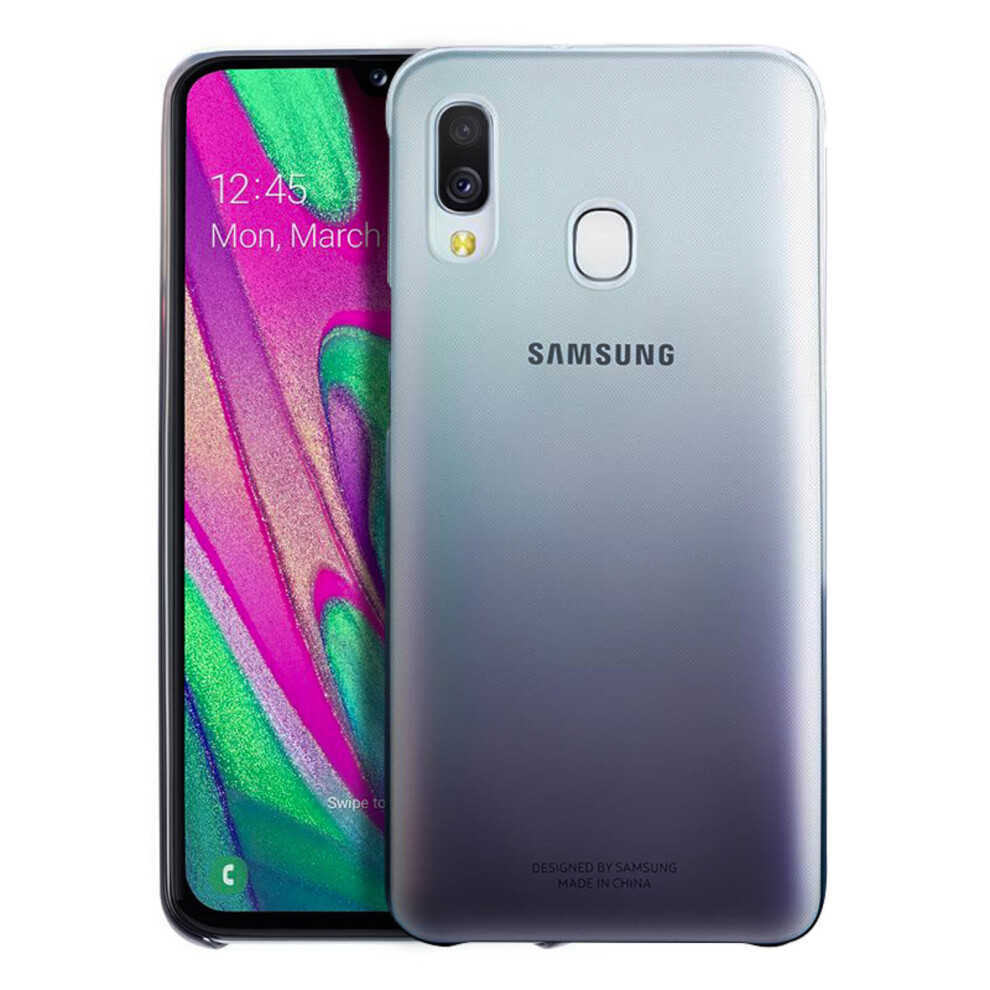 Original Samsung Galaxy A40 Rigid Case Gradient Design And Transparent Black 8801643776954