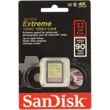 SanDisk Extreme 32 GB SDHC Class 10 Memory Card up to 90 Mbps with U3 Ratings