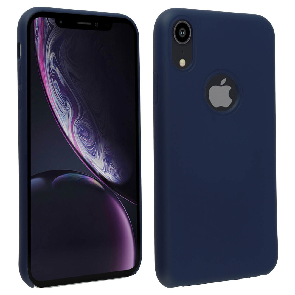 Apple iPhone XR Silicone Semi-rigid Case Soft Touch Matte Finish - Dark Blue