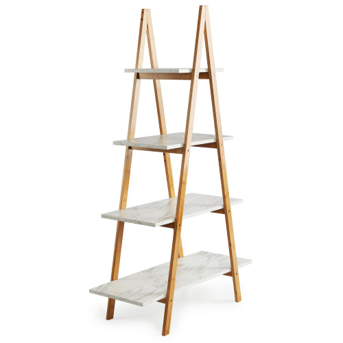 Charles Jacobs Charles Jacobs A-Frame Ladder Pyramid Bookcase Bookshelf Unit - Marble 2