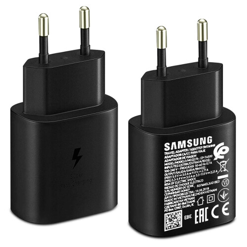 Samsung SAMSUNG SUPER FAST USB-C PD 3A, 25W wall charger - black