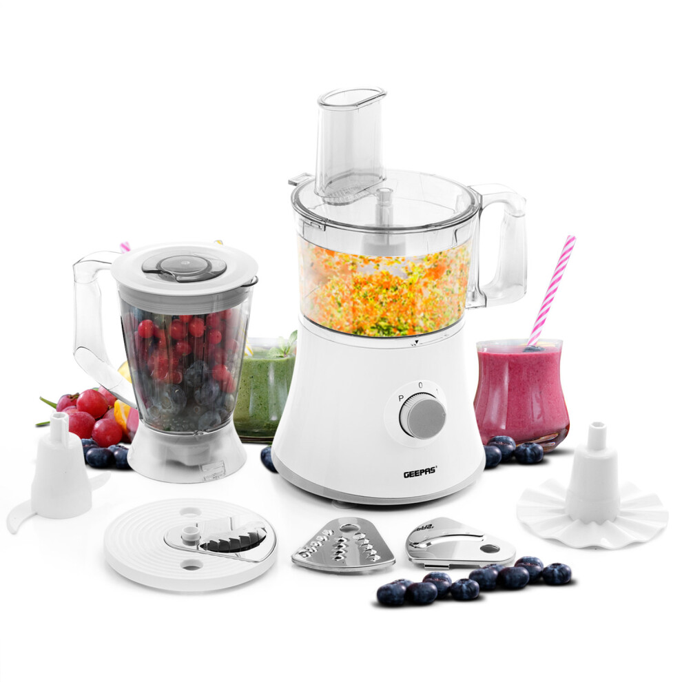 Geepas 500W 10 In 1 Food Processor Blender - 1.2L Capacity
