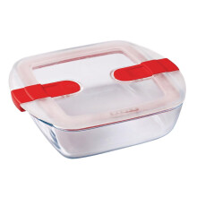 Pyrex Cook and Heat Square Dish with Lid 1Ltr - FC364